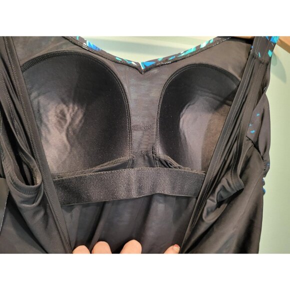 New Swim 365 Swimsuits For All Blue Black 1pc Swimsuit Sz 18 - Picture 5 of 9